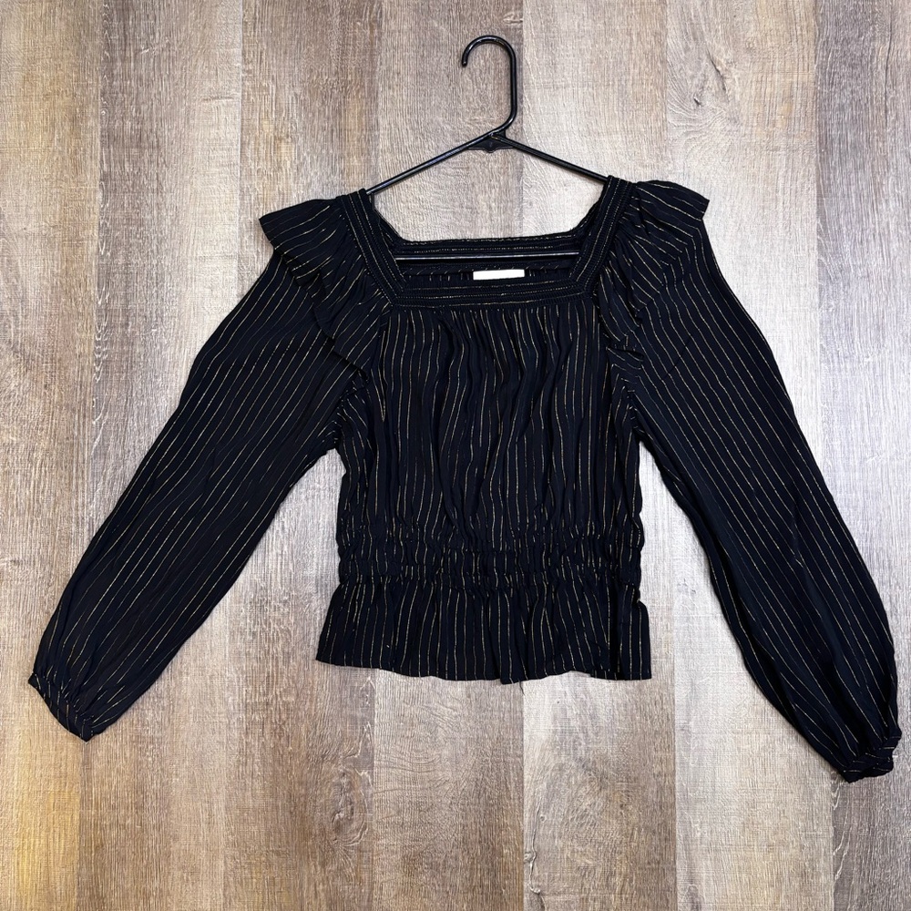 Universal Thread Black and Gold Striped Blouse